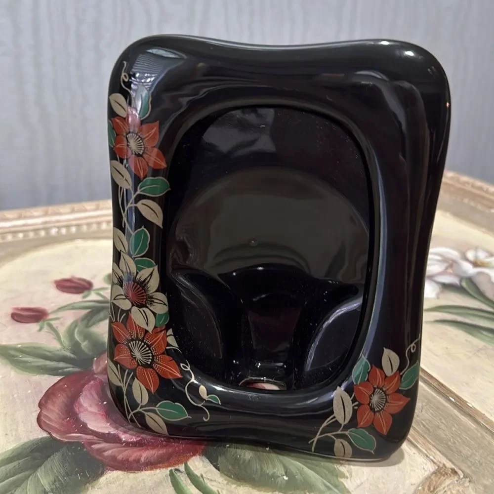 Vintage Dark Floral Photo Frames Made in Japan Set of Two